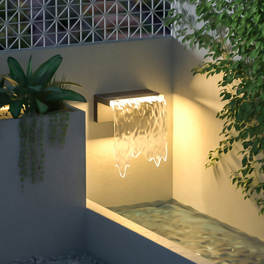 NÉO - Applique Murale Extérieure Solaire Design Cascade, Noir