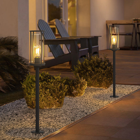 TILO - Lampadaire Extérieure Cylindre Moderne, Noir
