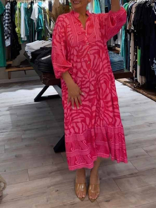 Belle Paris Mode ™ | Robe Florine - midi légère à imprimé vibrant