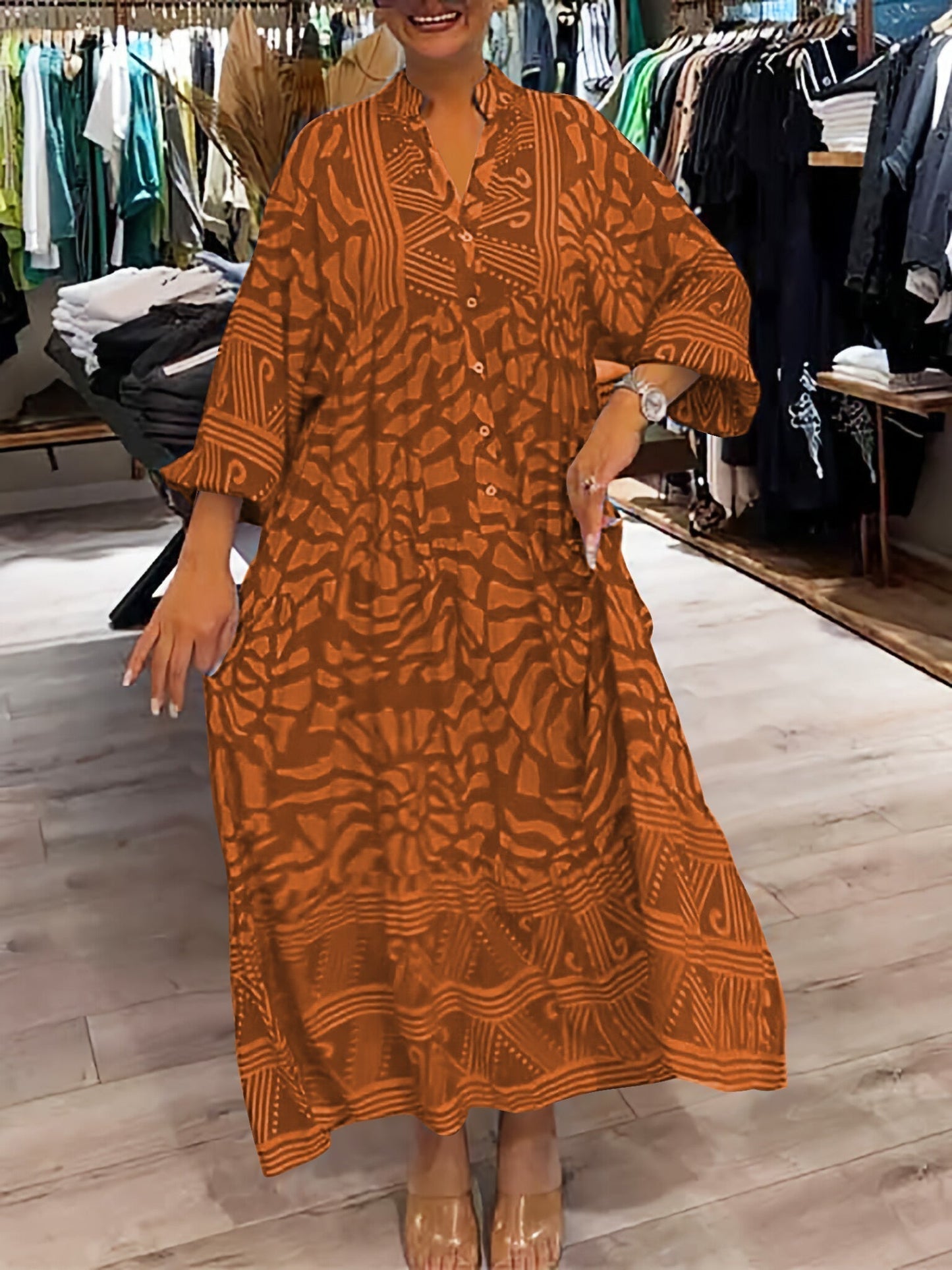 Belle Paris Mode ™ | Robe Florine - midi légère à imprimé vibrant