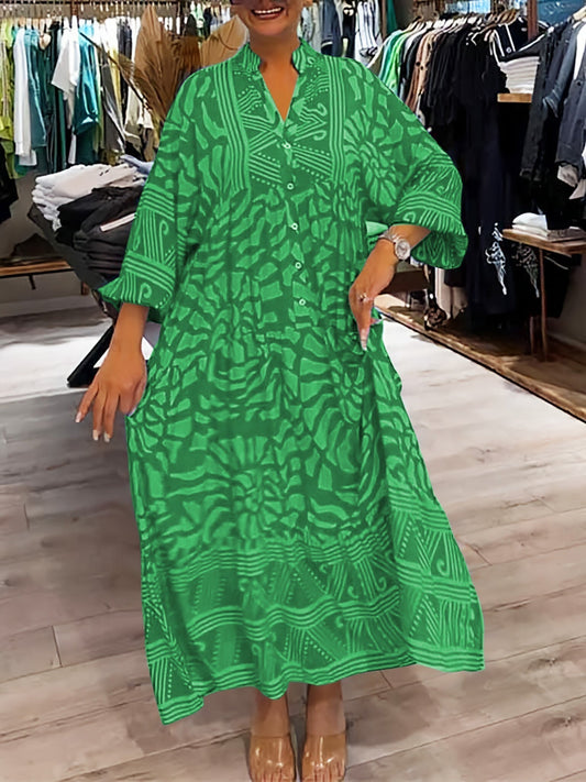 Belle Paris Mode ™ | Robe Florine - midi légère à imprimé vibrant