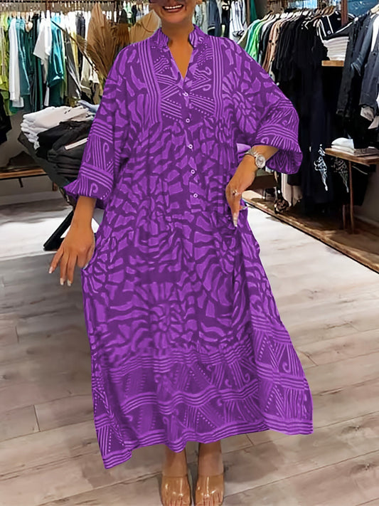 Belle Paris Mode ™ | Robe Florine - midi légère à imprimé vibrant