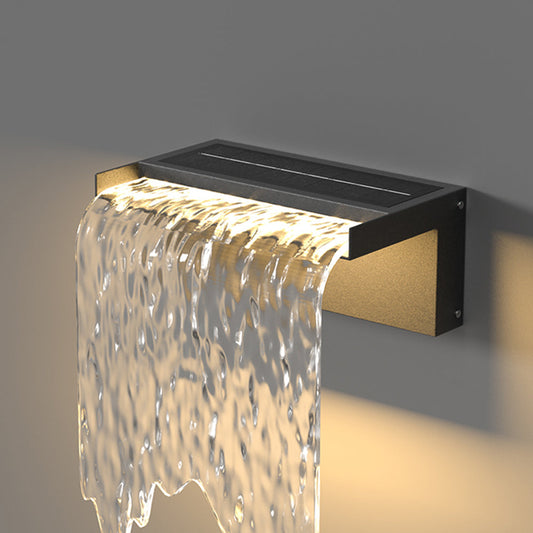 NÉO - Applique Murale Extérieure Solaire Design Cascade, Noir