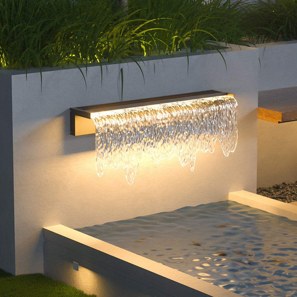 NÉO - Applique Murale Extérieure Solaire Design Cascade, Noir