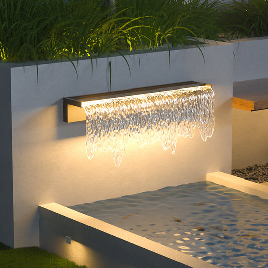 NÉO - Applique Murale Extérieure Solaire Design Cascade, Noir