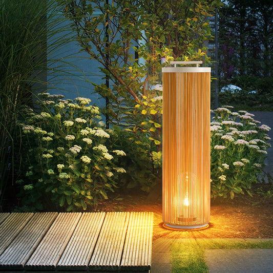 ZUNA - Lanterne Extérieur LED Solaire Rotin , Bois
