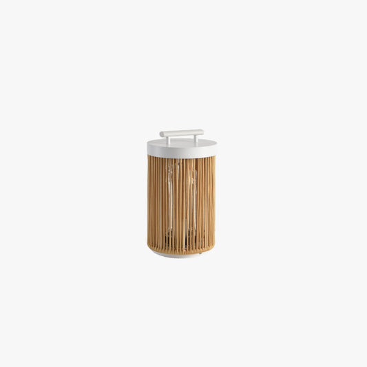 ZUNA - Lanterne Extérieur LED Solaire Rotin , Bois