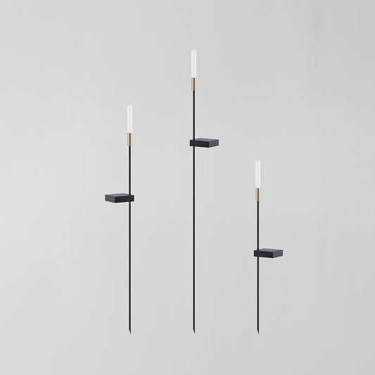 ROSO - Piquet Solaire Extérieure Roseau Moderne, Noir