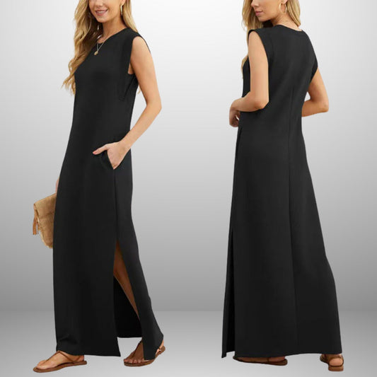 Belle Paris Mode ™ | Robe Élina - d’Été Fendue avec Poches