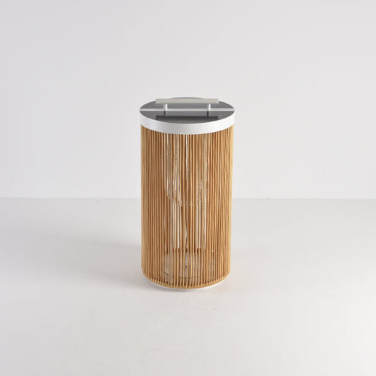 ZUNA - Lanterne Extérieur LED Solaire Rotin , Bois