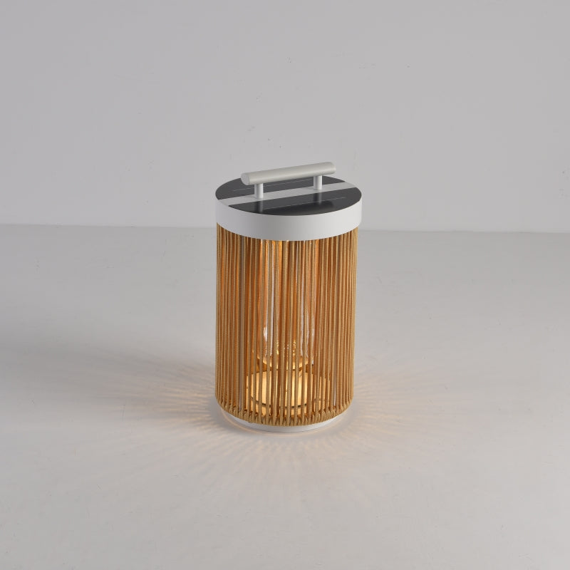 ZUNA - Lanterne Extérieur LED Solaire Rotin , Bois