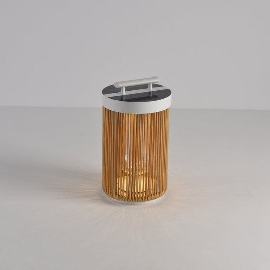 ZUNA - Lanterne Extérieur LED Solaire Rotin , Bois