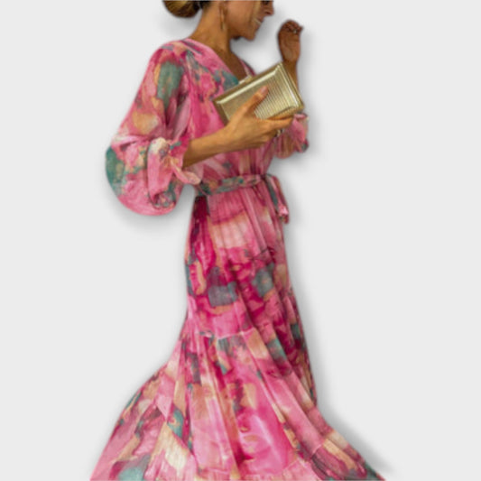 Belle Paris Mode ™ | Robe Evelyn - Longue de Rêve Aquarelle