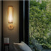 KAÏ - Applique Murale Intérieur Cylindre LED Bambou, Marron