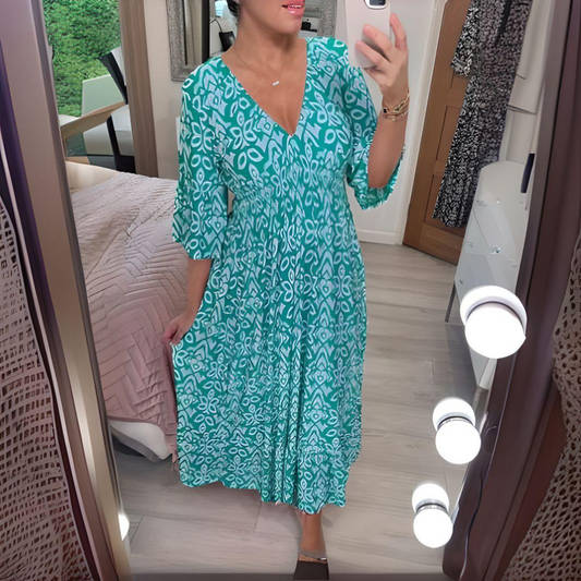 Belle Paris Mode ™ | Robe Roxane - bohème légère à imprimé rouge