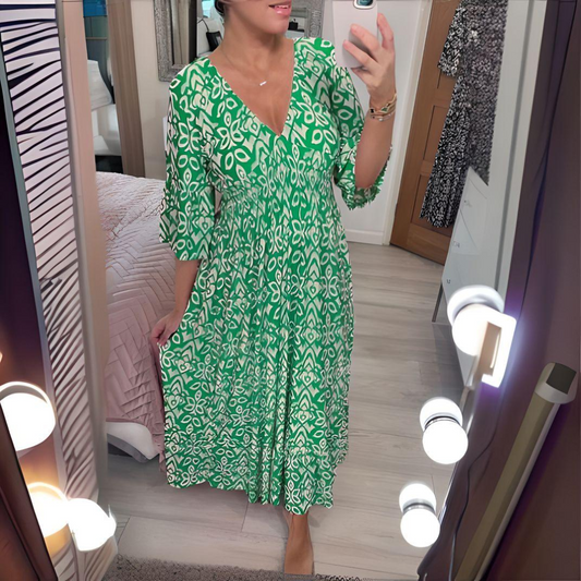 Belle Paris Mode ™ | Robe Roxane - bohème légère à imprimé rouge