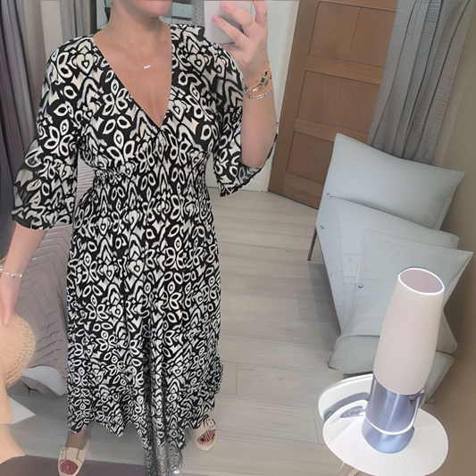 Belle Paris Mode ™ | Robe Roxane - bohème légère à imprimé rouge