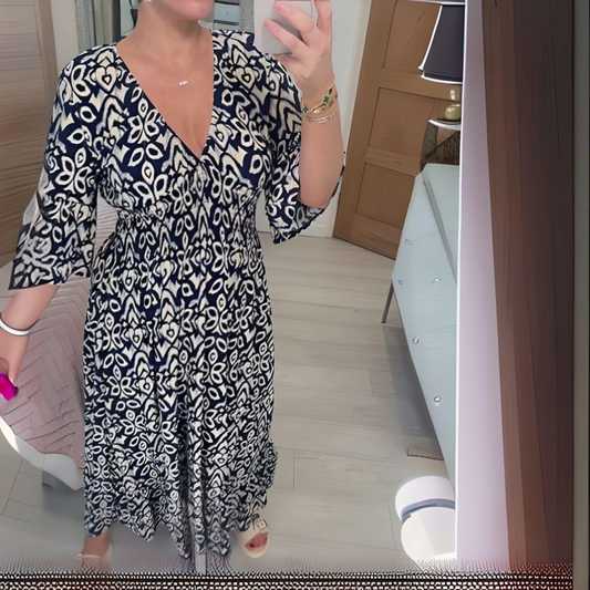 Belle Paris Mode ™ | Robe Roxane - bohème légère à imprimé rouge