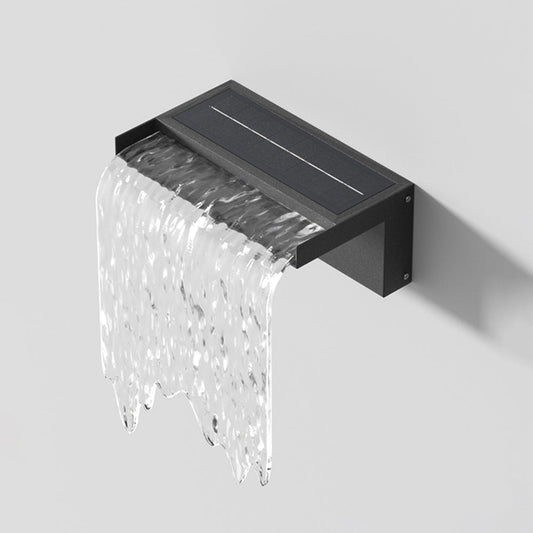 NÉO - Applique Murale Extérieure Solaire Design Cascade, Noir
